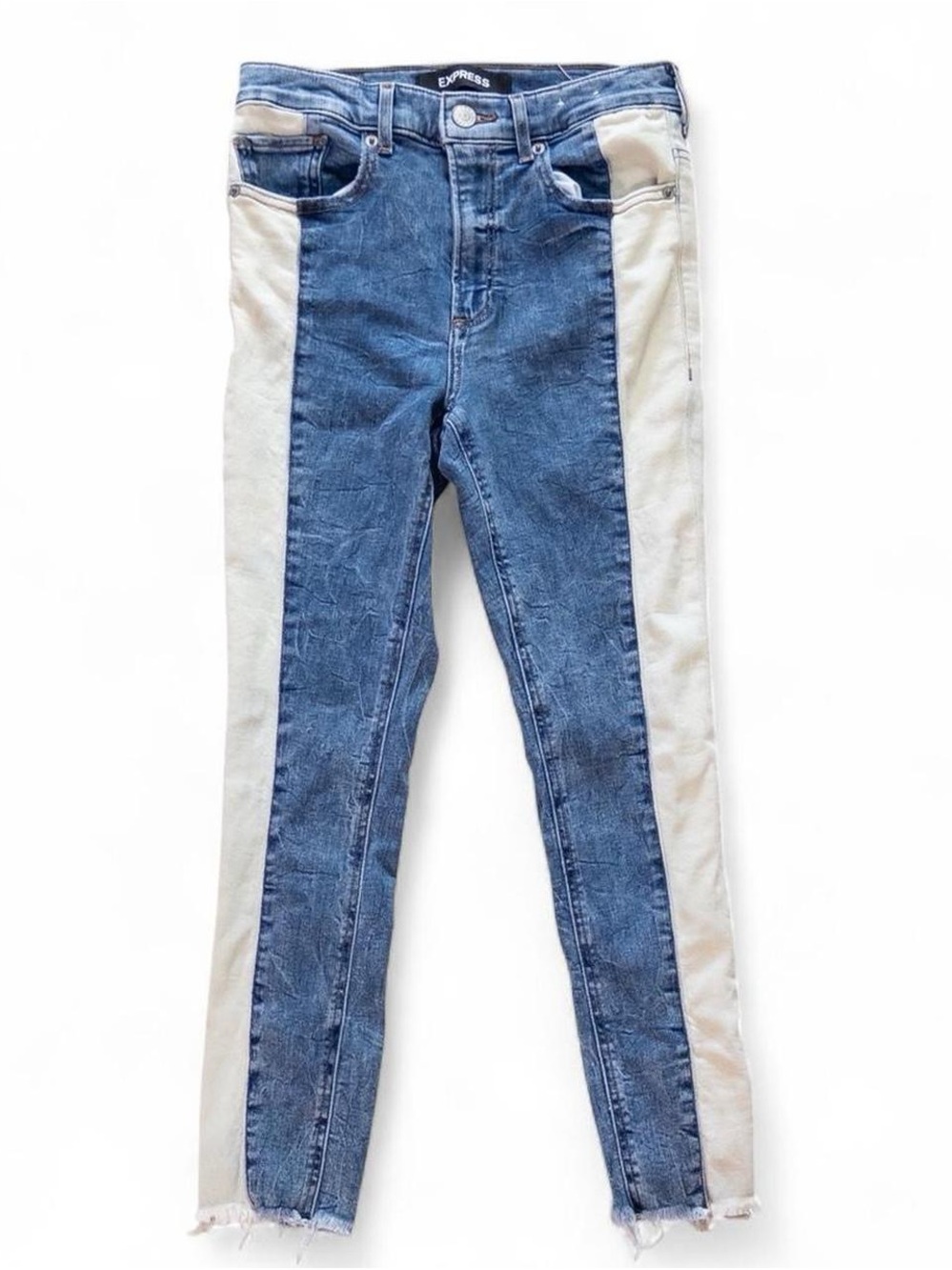 Express Two-Tone High Rise Ankle Legging Jeans Women’s Size 2 Short